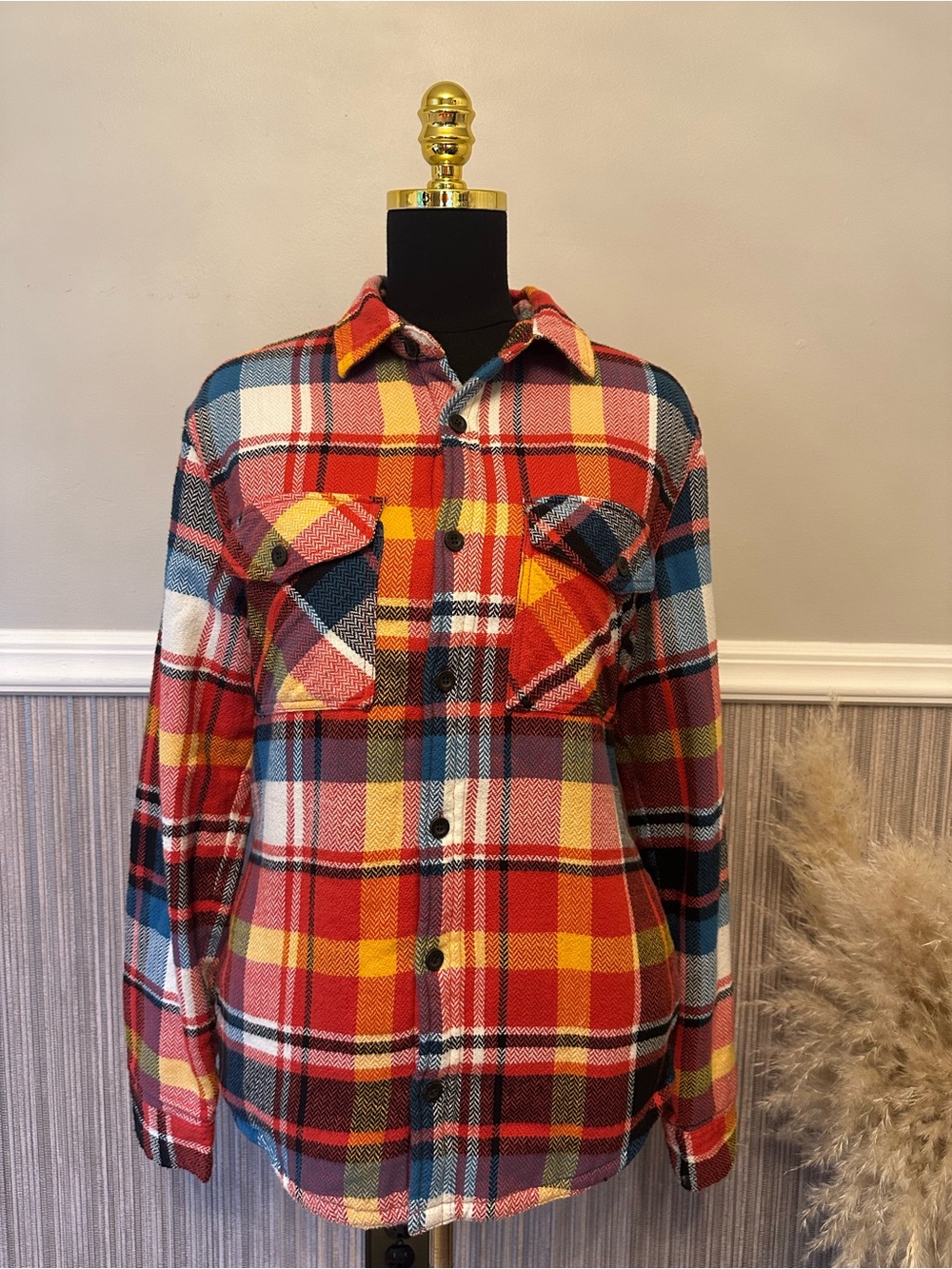 Aeropostale Sherpa Lined Plaid Flannel Shacket Removable Hood Small NWOT
